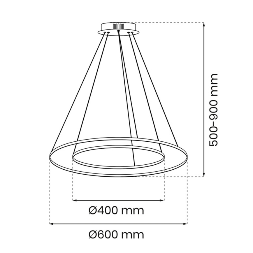 Lámpara LED colgante ROTONDA LED/51W/230V dorado