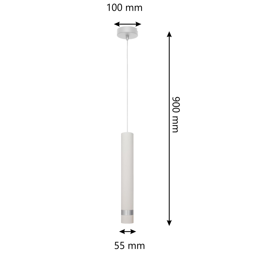 Lámpara LED colgante TUBA 1xGU10/6,5W/230V blanco/cromo mate