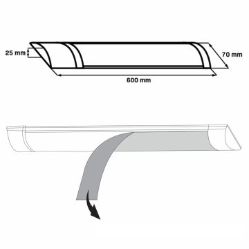 Lámpara LED debajo del gabinete LED/18W/230V 4000K 60 cm blanco