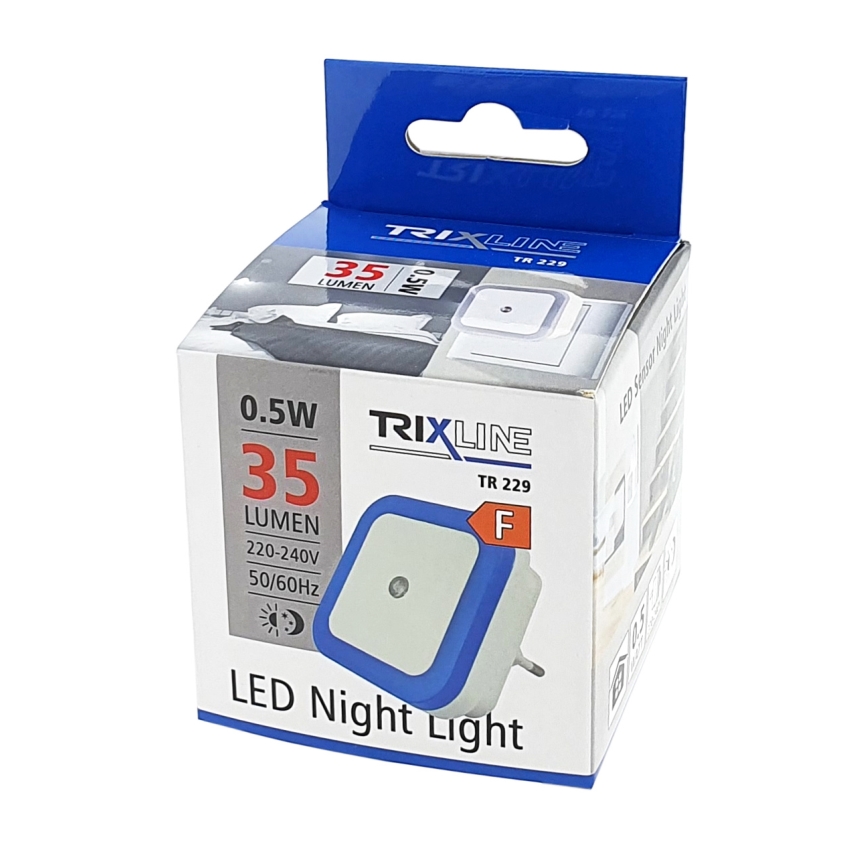 Lámpara LED nocturna con sensor LED/0,5W/230V azul