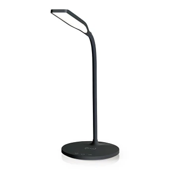 Lámpara LED regulable con cargador inalámbrico LED/10W/230V negro