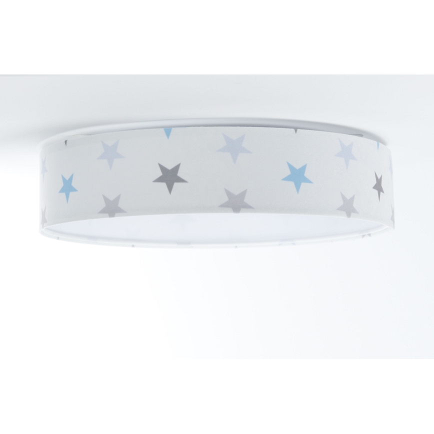 Plafón infantil LED regulable SMART GALAXY KIDS LED/24W/230V 3000-6500K estrellas blanco/gris/azul + mando a distancia