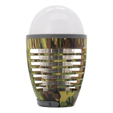 Lámpara portátil LED recargable con trampa para insectos LED/2W/3,7V 1800 mAh Camuflaje IPX4