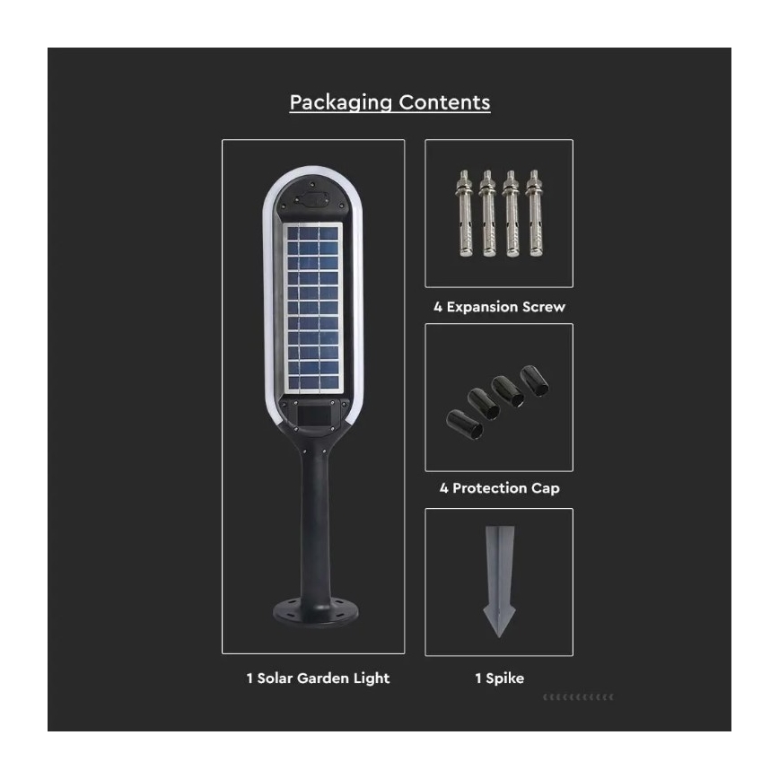 Lámpara solar LED con sensor BOLLARD LED/5W/5,5V 70 cm 3000K IP65