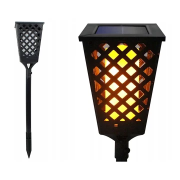 Lámpara solar LED LED/0,6W/5,5V IP65 107 cm negro