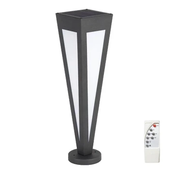 Lámpara solar LED LED/2W/3,7V IP65 3000K negro + control remoto