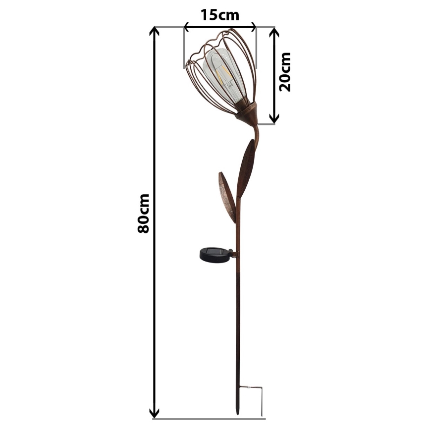 Lámpara solar LED LILLY 1xE27/1,2V IP44