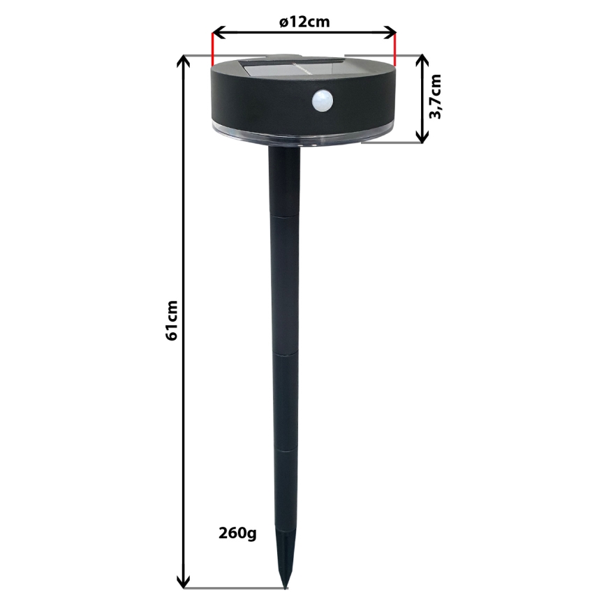 Lámpara solar LED regulable con sensor 2en1 LED/3,7V IP44