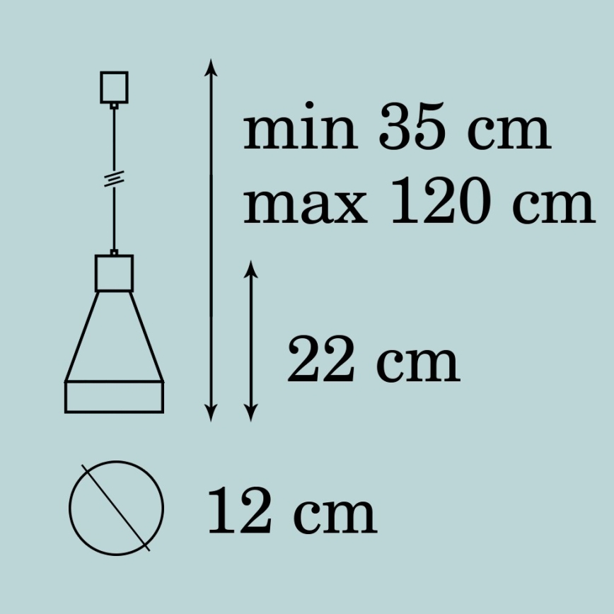 Lámpara suspendida con alambre AVALON 1xE27/60W/230V