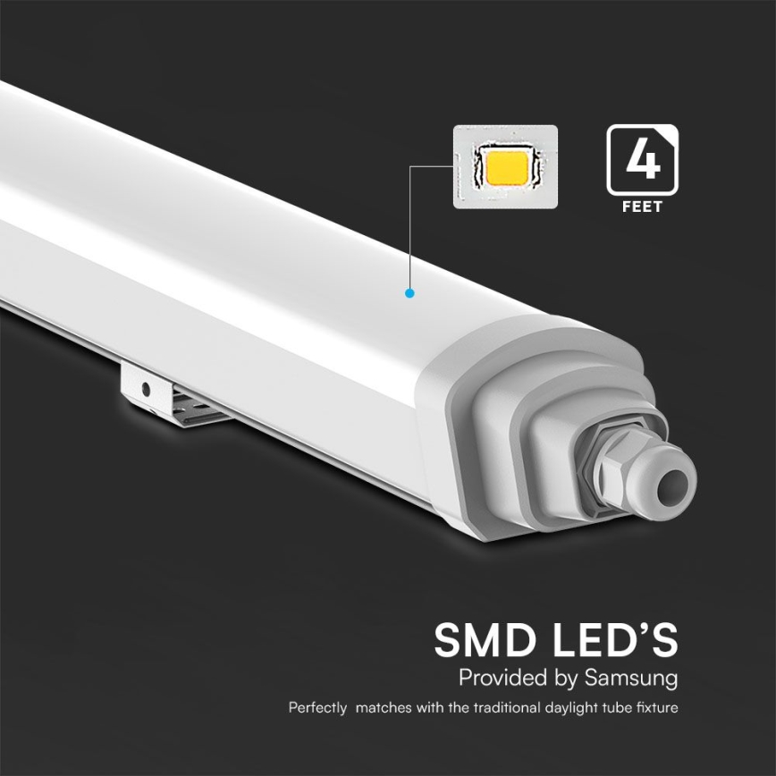 Lámpara técnica LED fluorescente SAMSUNG CHIP LED/36W/230V 4000K IP65 120 cm