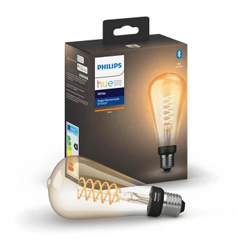 LED Bombilla regulable Philips Hue WHITE FILAMENT ST72 E27/7W/230V 2100K