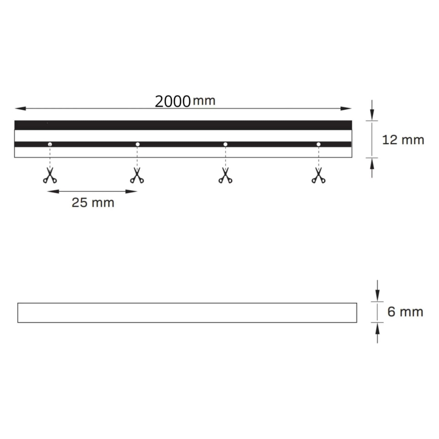 LED Cinta NEON 2 m LED/14W/12V IP65 verde