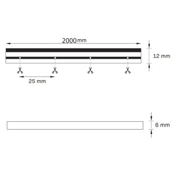 LED Cinta NEON 2 m LED/17W/12V 4000K IP65