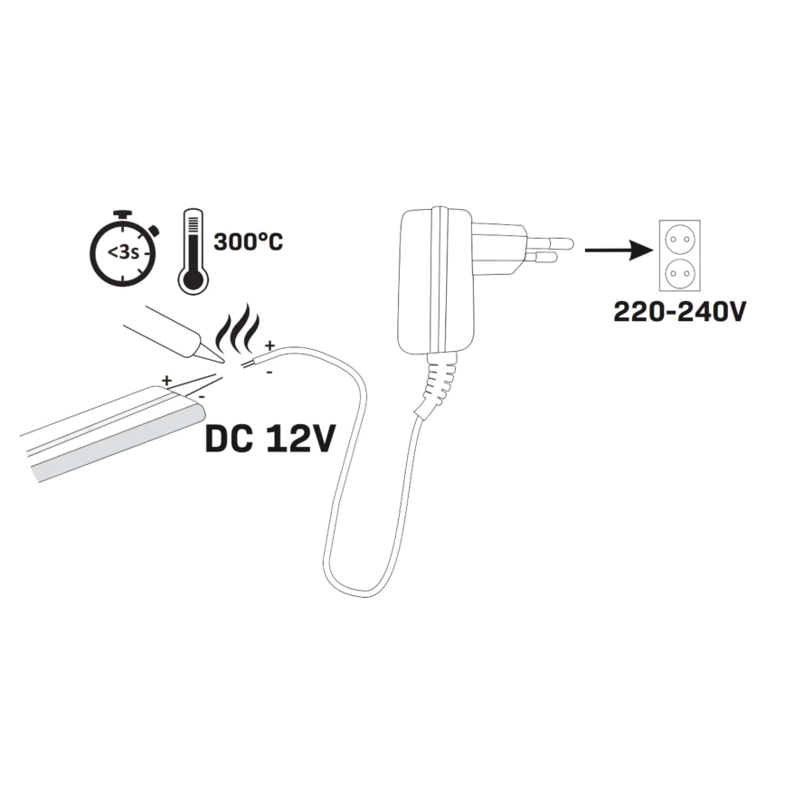 LED Cinta NEON 2 m LED/17W/12V IP65 rosa