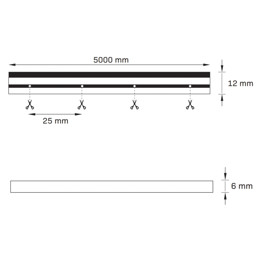 LED Cinta NEON 5 m LED/23W/12V IP65 verde