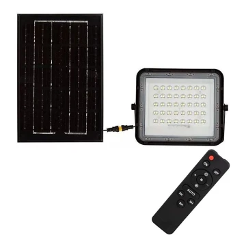 LED de exterior Regulable solar reflectora LED/6W/3,2V IP65 4000K negro + control remoto