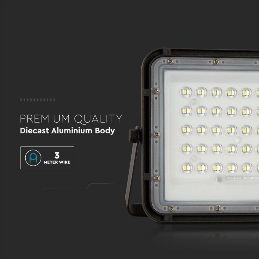 LED de exterior Regulable solar reflectora LED/6W/3,2V IP65 4000K negro + control remoto