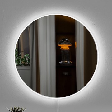 LED Espejo de pared con retroiluminación ROUND diá. 40 cm blanco