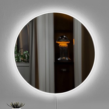 LED Espejo de pared con retroiluminación ROUND diá. 60 cm blanco