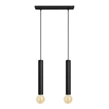 LED Lámpara colgante TUBA 2xE27/60W/230V negro