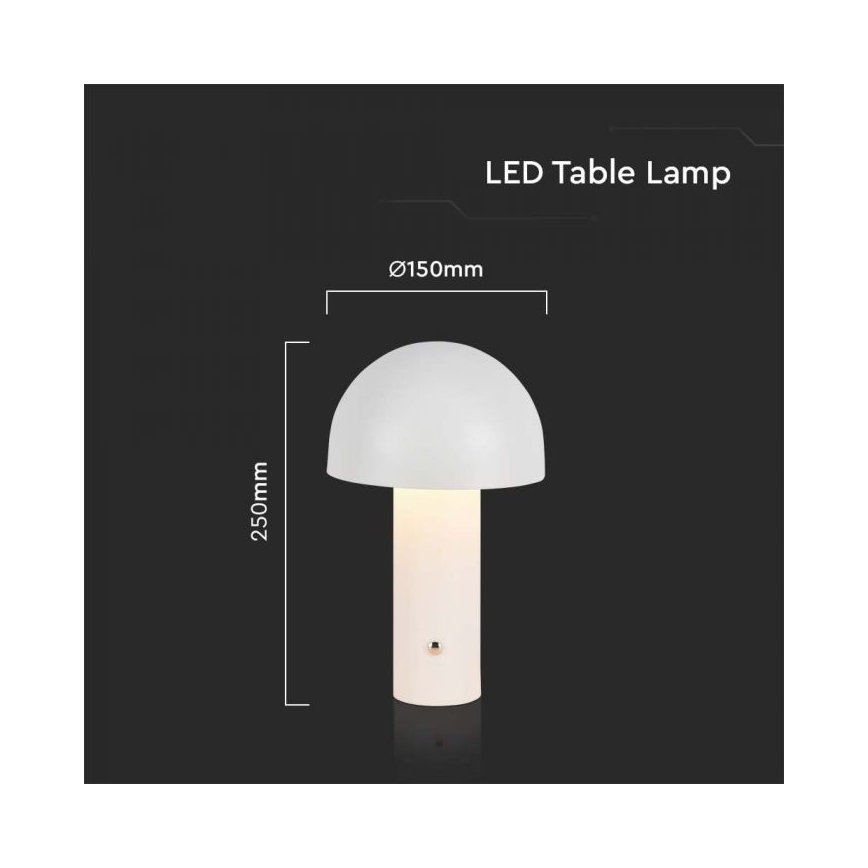 LED Lámpara de mesa táctil recargable y regulable LED/1W/5V 3000-6000K 1800 mAh blanco