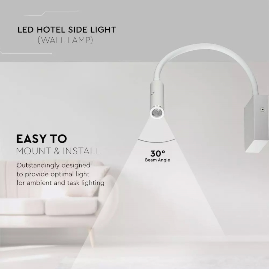 LED Lámpara de pared 1xLED/3W/230V