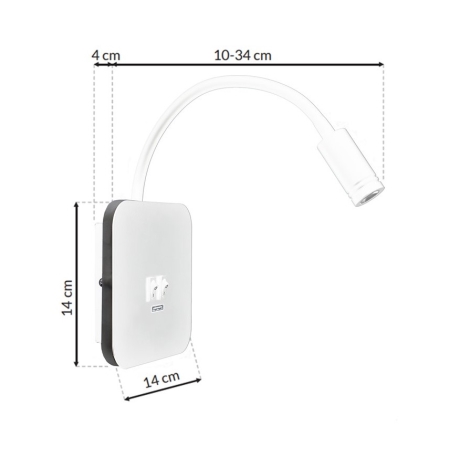 LED Lámpara flexible pequeña BASE 1xLED/8W + 1xLED/2W/230V blanco