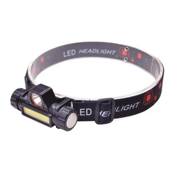 LED Linterna frontal recargable LED/3W/COB/USB