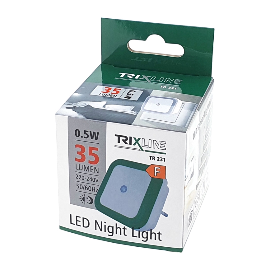 LED luz de noche con sensor LED/0,5W/230V verde