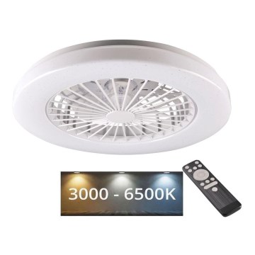 LED Plafón regulable con ventilador LIBYA LED/48W/230V 3000-6500K blanco + control remoto