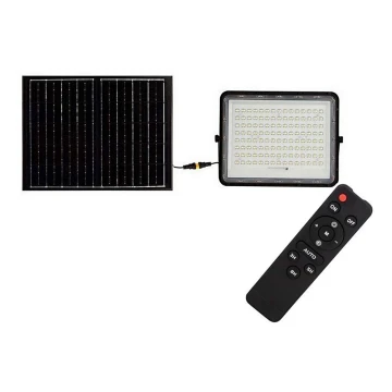 LED Proyector solar de exterior LED/200W/3,2V 4000K negro IP65 + control remoto