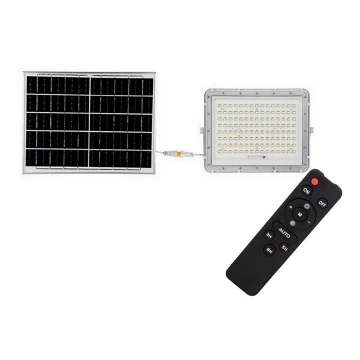 LED Proyector solar de exterior LED/20W/3,2V 4000K blanco+ IP65 + control remoto