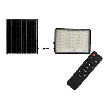 LED Proyector solar de exterior LED/30W/3,2V 4000K negro IP65 + control remoto