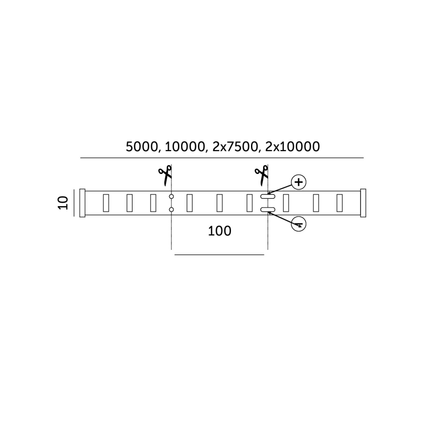 LED RGB Tira regulable LED/14W/230V 10 m + control remoto