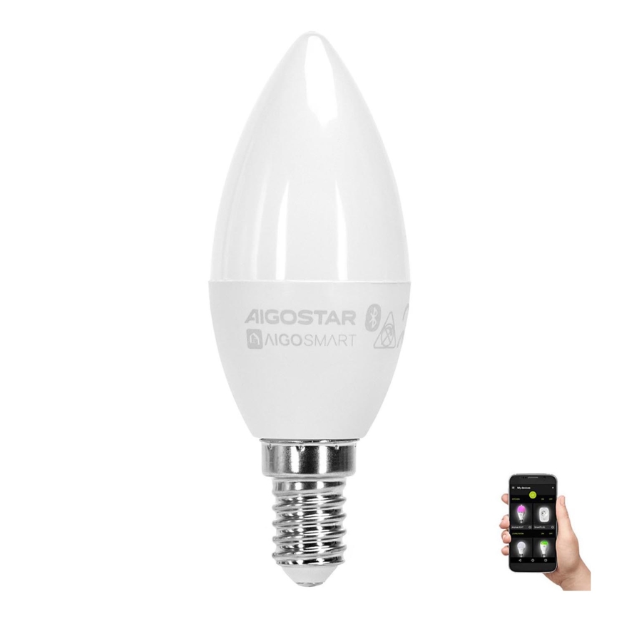 LED RGBW Bombilla C37 E14/4,9W/230V 2700-6500K - Aigostar