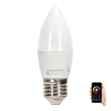 LED RGBW Bombilla C37 E27/6,5W/230V 2700-6500K - Aigostar