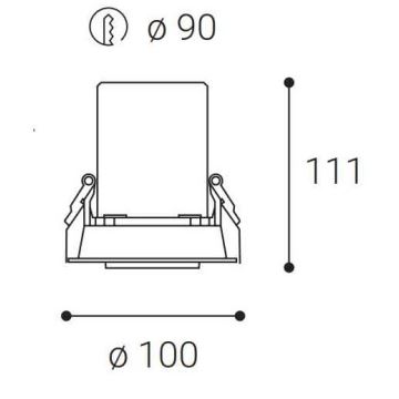 LED2 - Lámpara empotrada LED HIDE LED/20W/230V CRI 90 negro