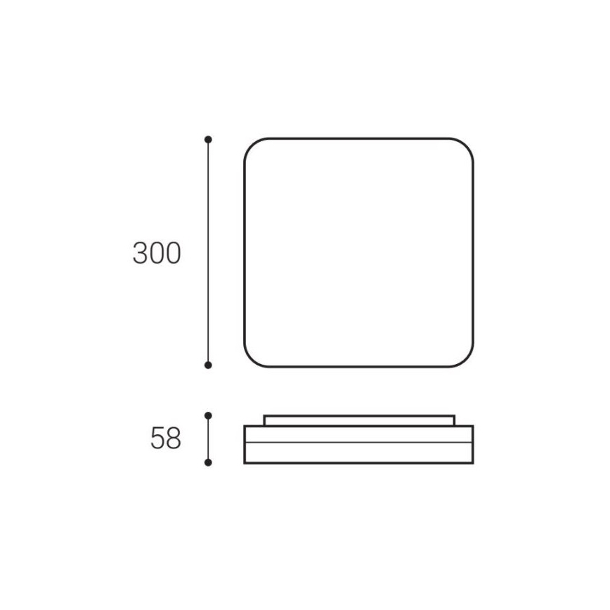 LED2 - Plafón LED SQUARE LED/25W/230V IP54 3000/3500/4000K