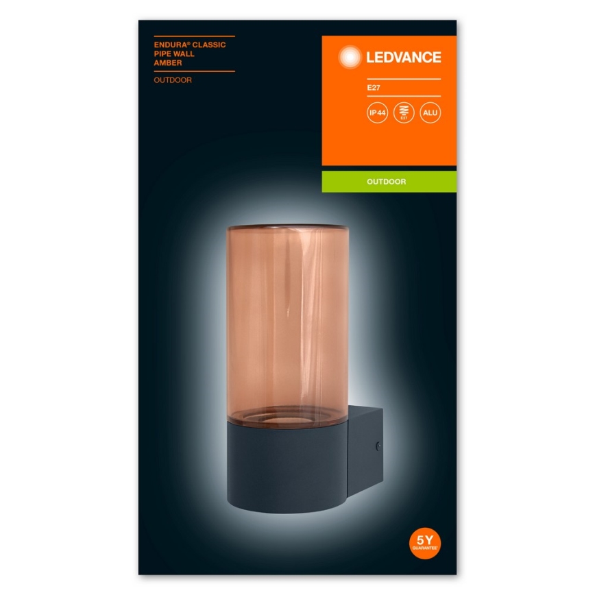 Ledvance - Aplique de exterior PIPE 1xE27/25W/230V IP44