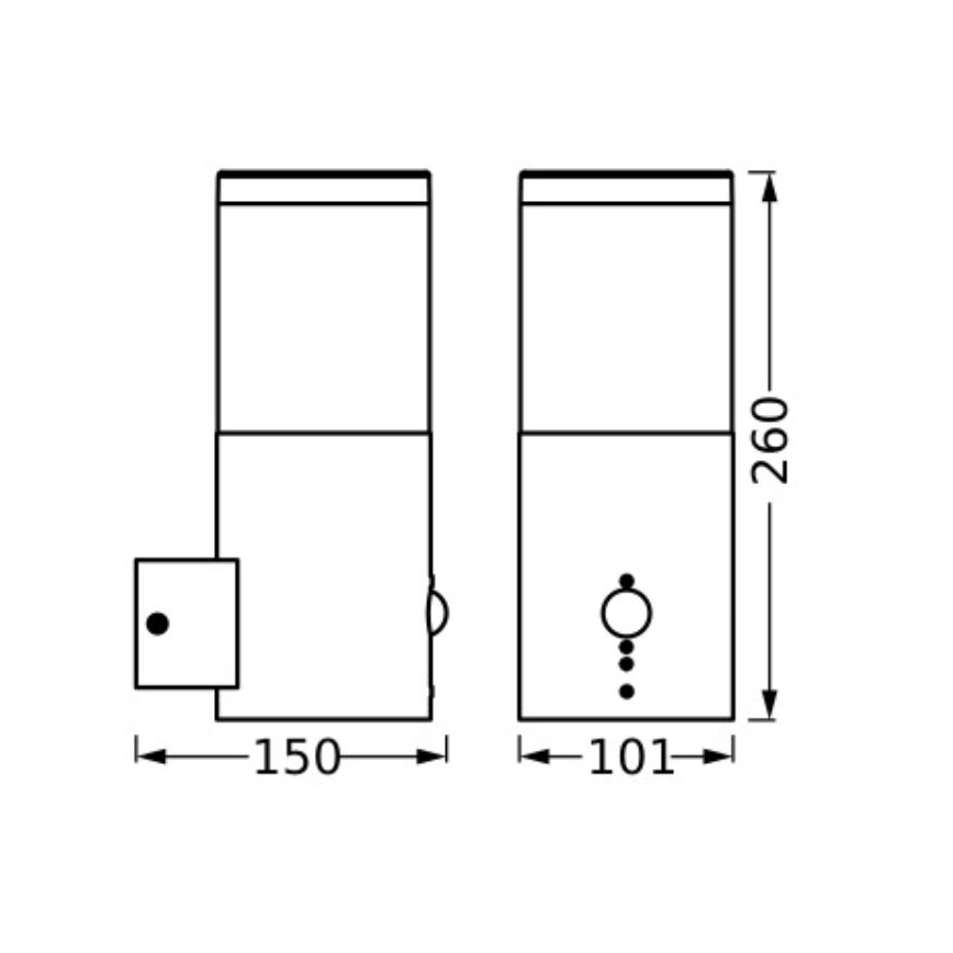 Ledvance - Aplique para exterior con sensor EBRO 1xE27/20W/230V IP44