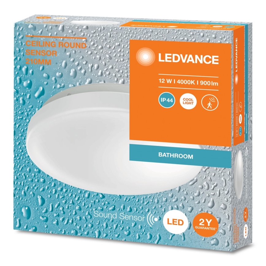 Ledvance - Plafón LED de baño con sensor CEILING ROUND LED/12W/230V IP44