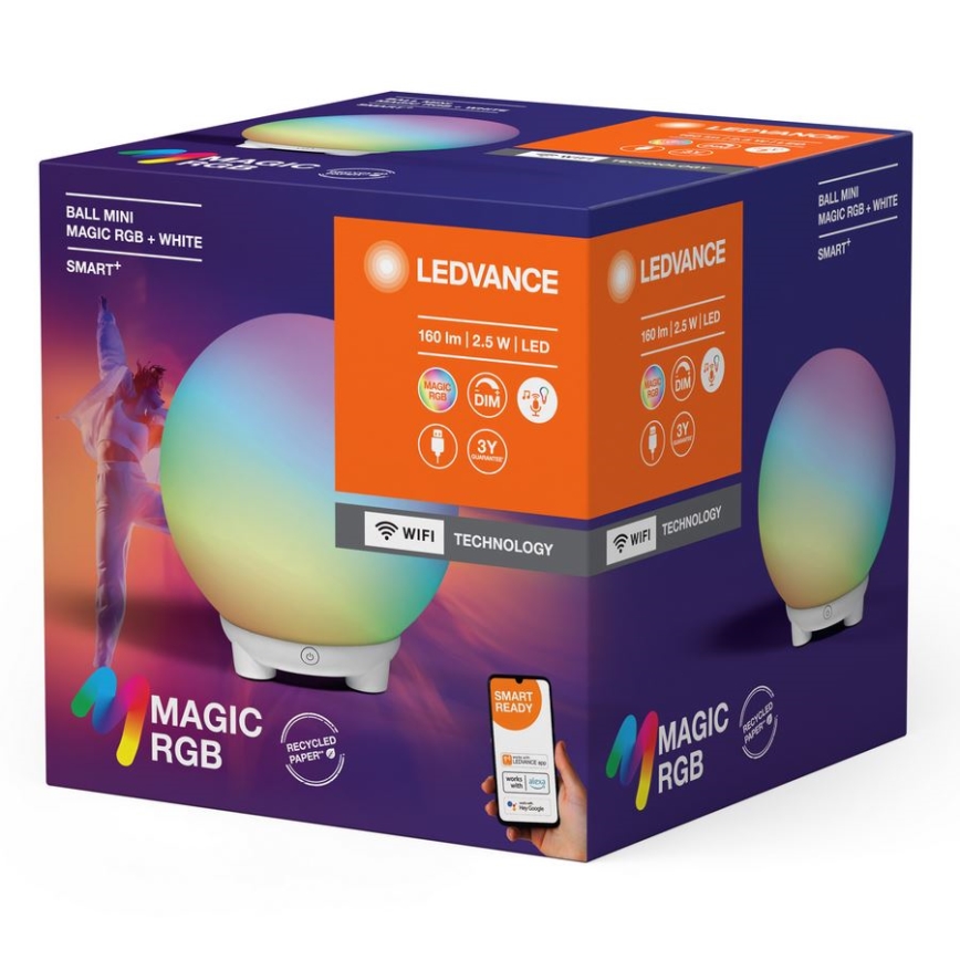 Ledvance - Lámpara de mesa LED RGBW regulable y recargable SMART+ MAGIC LED/2,5W/5V 2200-6500K Wi-Fi