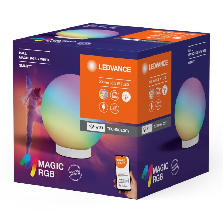 Ledvance - Lámpara de mesa LED RGBW regulable y recargable SMART+ MAGIC LED/3,5W/5V 2200-6500K Wi-Fi