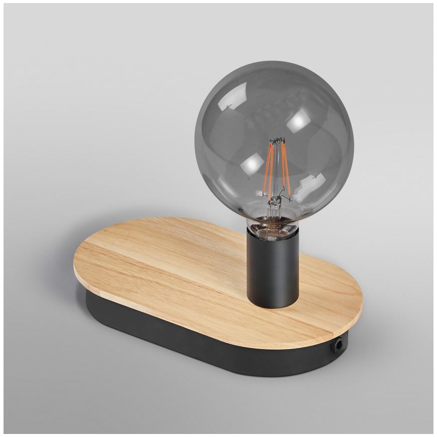 Ledvance - Lámpara de mesa táctil con conector USB DECOR WOOD 1xE27/8W/230V árbol del caucho