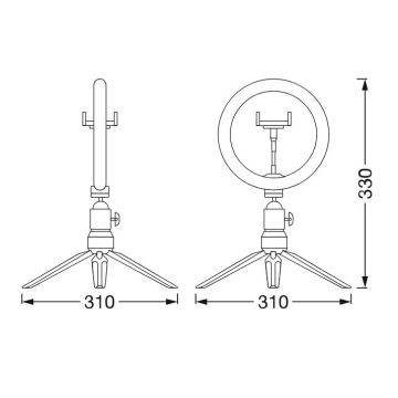 Ledvance - Lámpara LED de mesa regulable con pie y soporte para vlogging LED/5,5W/USB 3000/4000/6500K