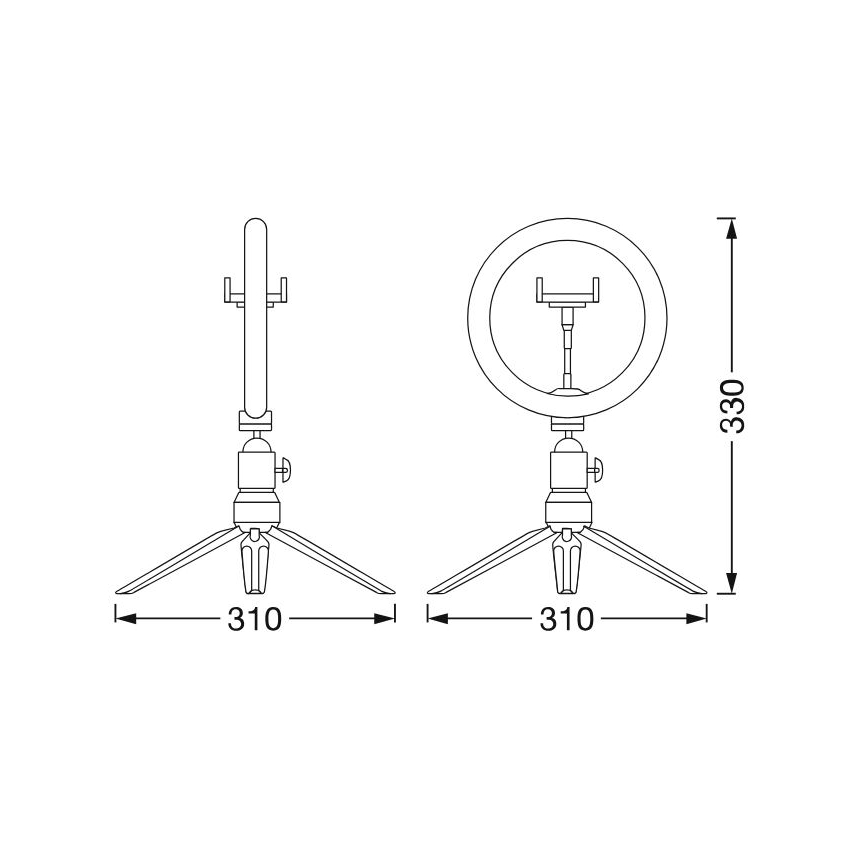 Ledvance - Lámpara LED de mesa regulable con pie y soporte para vlogging LED/5,5W/USB 3000/4000/6500K