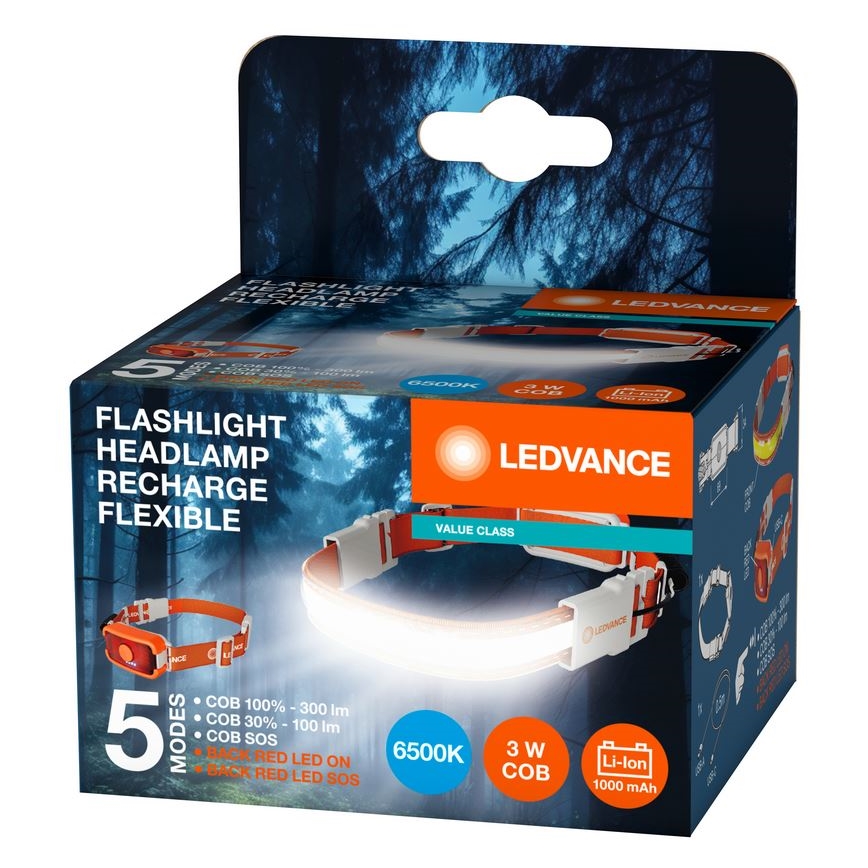 Ledvance - Linterna LED recargable FLASHLIGHT LED/3W/5V 1000mAh