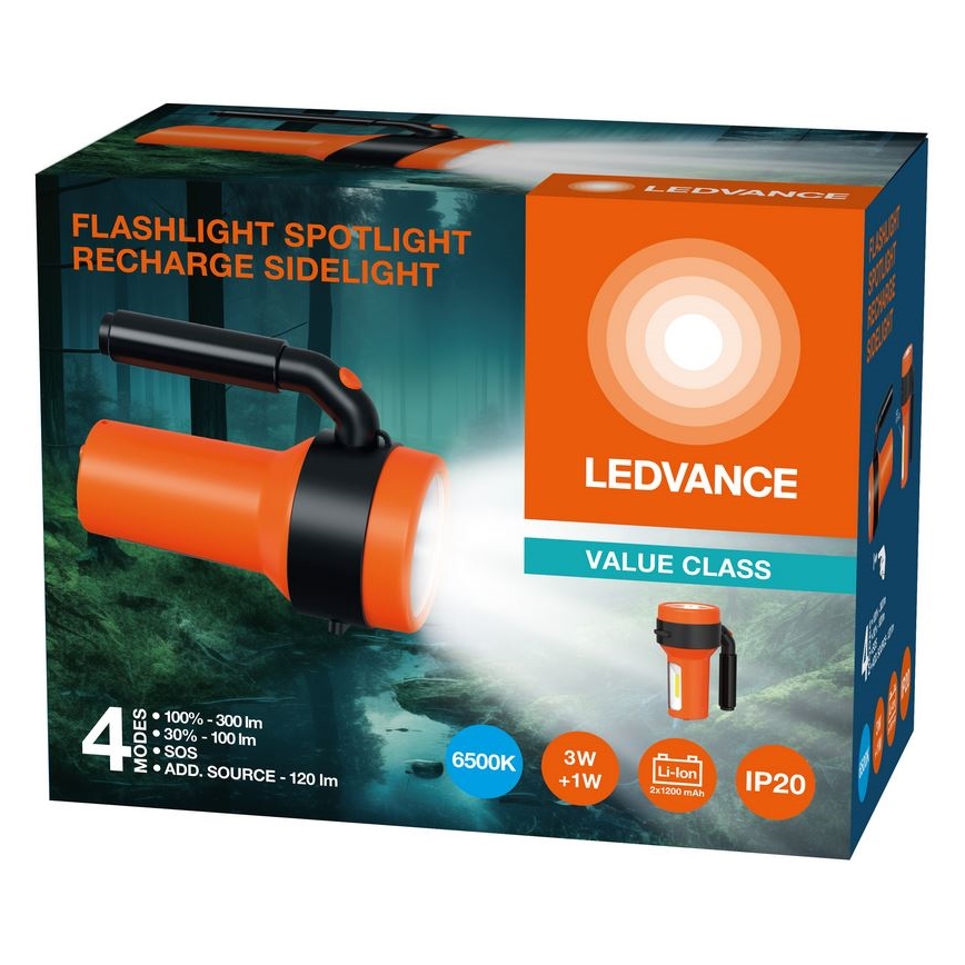 Ledvance - Linterna recargable LED con un power bank FLASHLIGHT LED/3W/5V 2400mAh