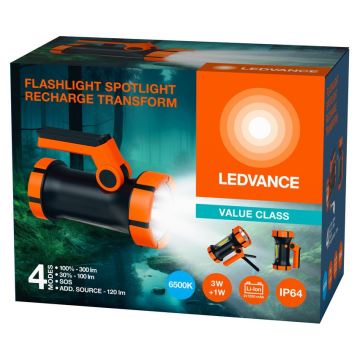 Ledvance - Linterna recargable LED con un power bank FLASHLIGHT LED/3W/5V IP64 2400mAh