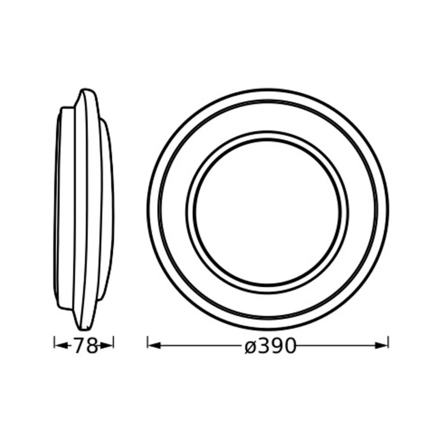 Ledvance - Plafón LED ORBIS BERLIN LED/24W/230V negro